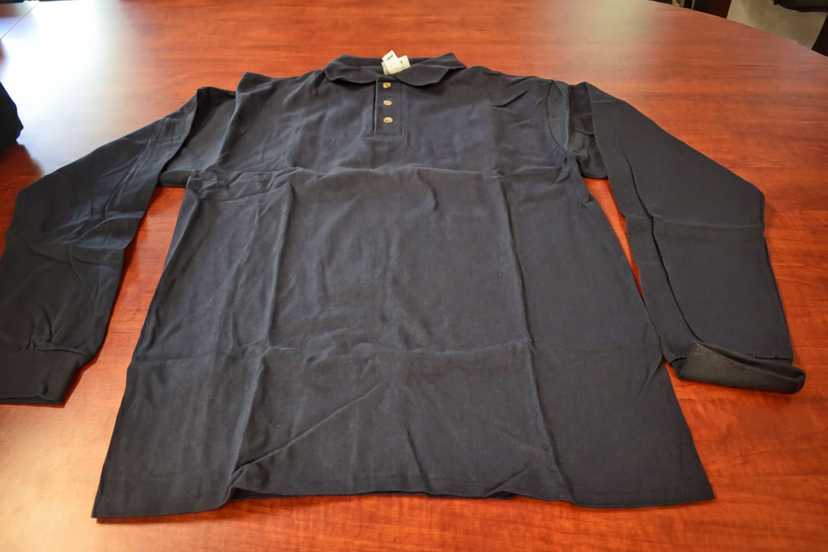 Cotton Deluxe Navy Blue Long Sleeve by Anvil M w/ FIRE Logo — photo 2