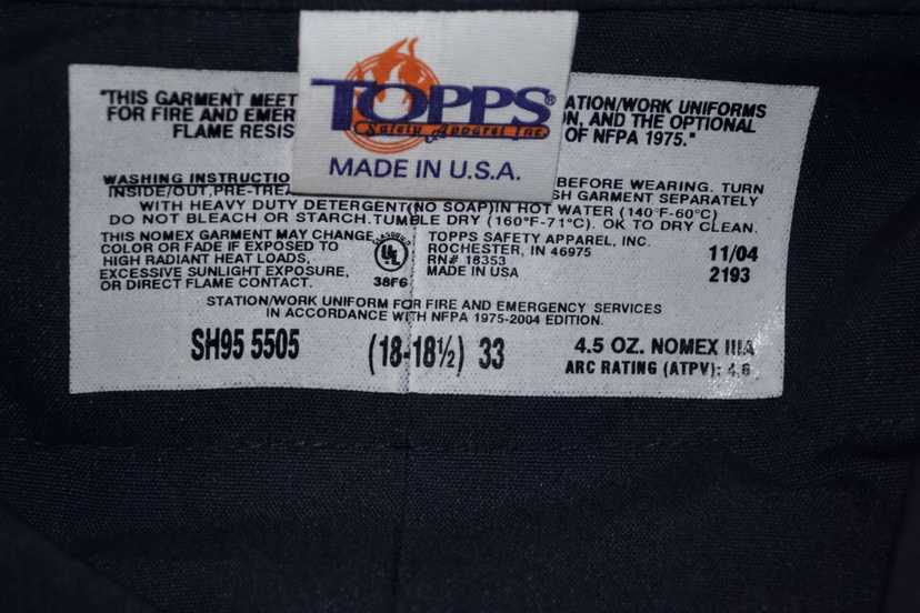 TOPPS DUPONT Public Safety Long Sleeve Navy Button-up Shirt(33 18-18.5")
