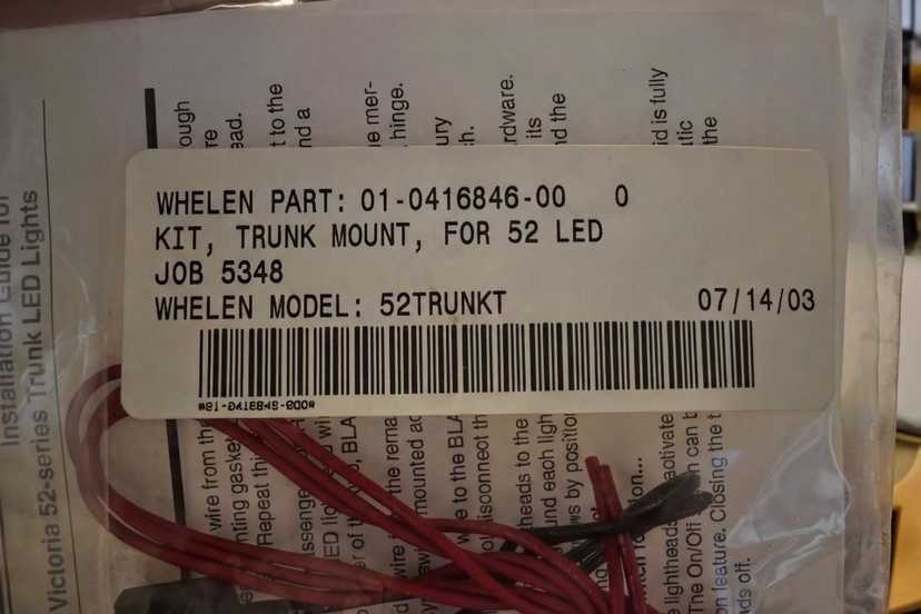 Whelen 52 LED Trunk Mount Kit 52TRUNKT