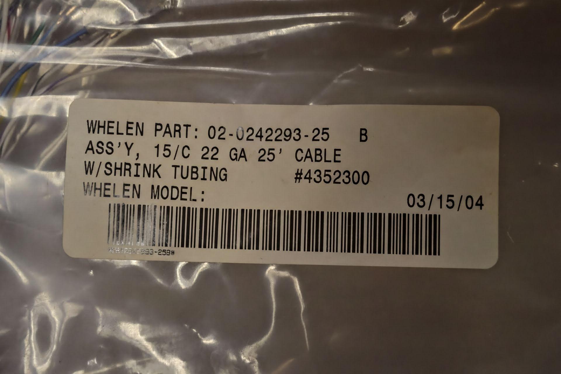 Whelen 15/C 22GA 25' Cable Assembly with Shrink Tubing - image 2