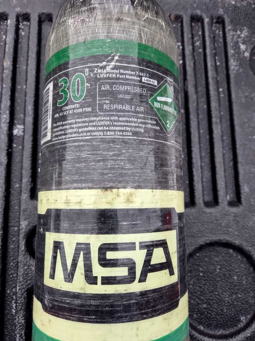 MSA G1 30-Minute 4500 SCBA bottle mfg 9/2020 current hydrostatic test — photo 2