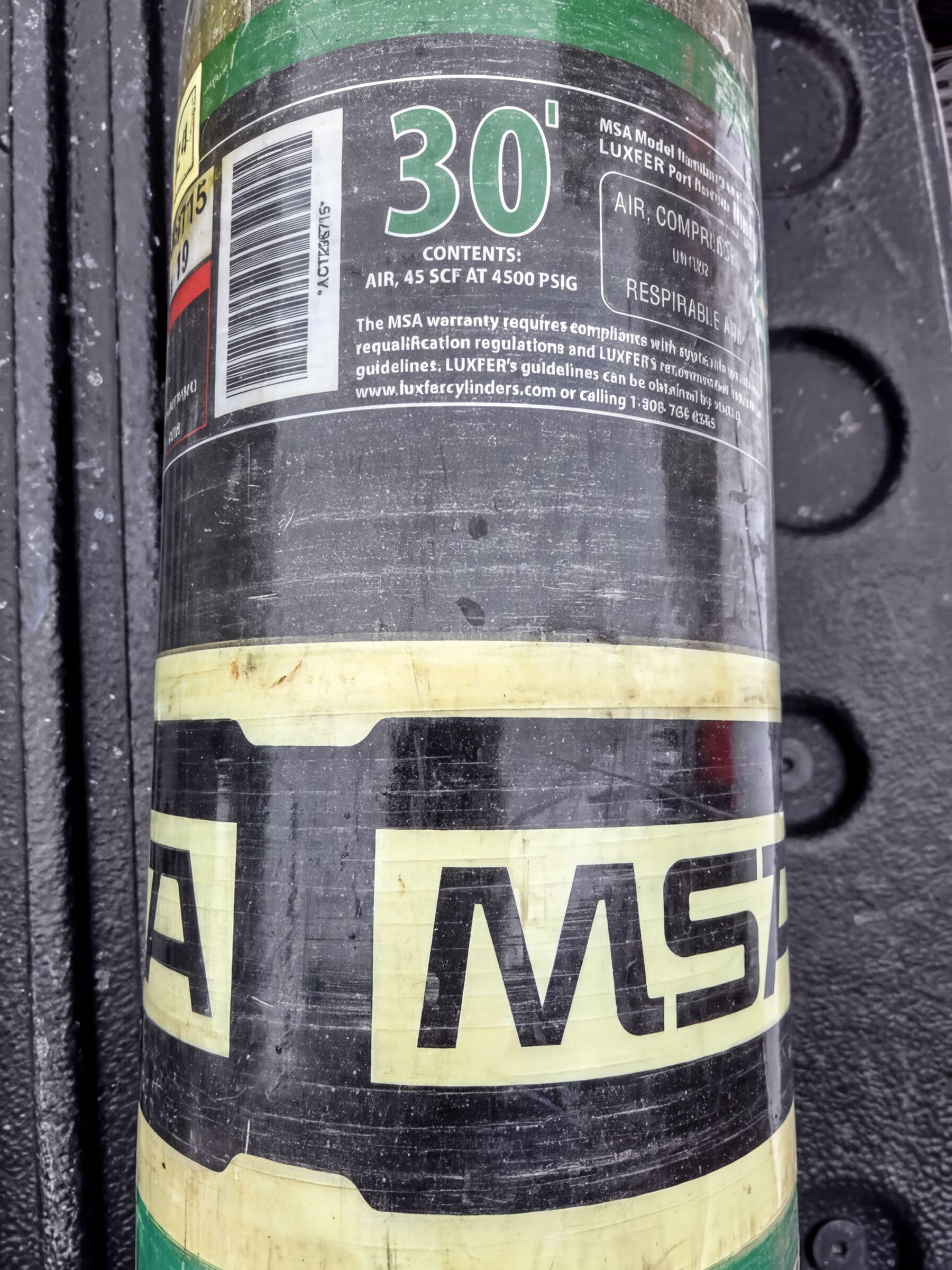 MSA G1 30-Minute 4500 SCBA bottle mfg 10/2019 current hydrostatic test - image 4
