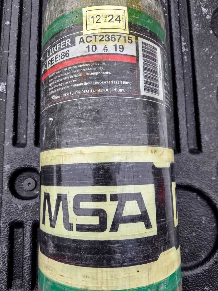 MSA G1 30-Minute 4500 SCBA bottle mfg 10/2019 current hydrostatic test