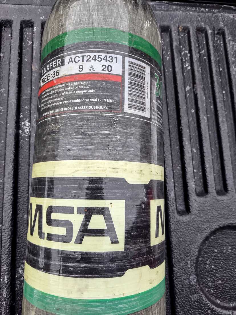 MSA G1 30-Minute 4500 SCBA bottle mfg 9/2020 current hydrostatic test